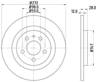 Фото автозапчасти гальмівний диск HELLA BEHR 8DD355109151