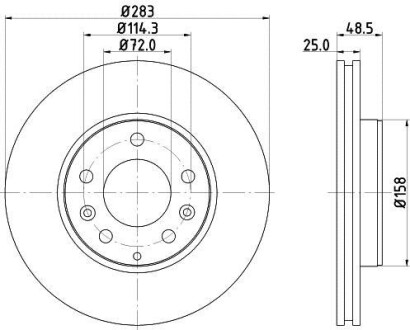 Фото автозапчасти гальмівний диск HELLA BEHR 8DD355110361