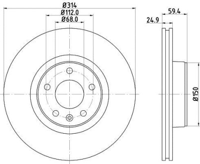 Фото автозапчастини гальмівний диск HELLA BEHR 8DD355111121