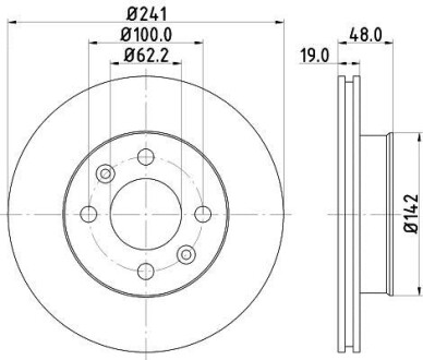 Фото автозапчасти гальмівний диск HELLA BEHR 8DD355111431