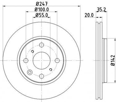 Гальмівний диск HELLA BEHR 8DD355112311 (фото 1)