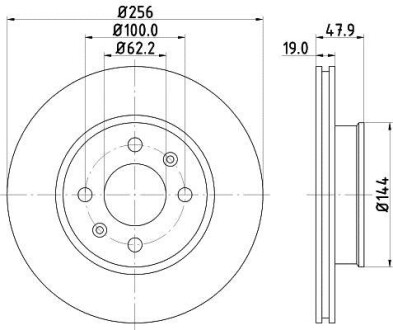 Фото автозапчасти гальмівний диск HELLA BEHR 8DD355112471