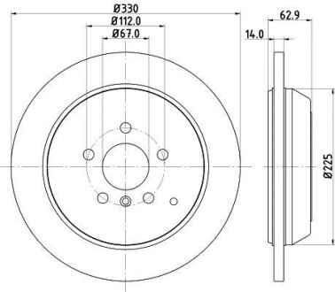 Фото автозапчасти гальмівний диск зад. DB M-Clas 164 3.0CDI 06- HELLA BEHR 8DD 355 113-211