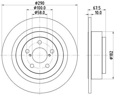 Фото автозапчастини hella subaru диск гальмівний задн. legacy iii,iv 98-, outback 00- HELLA BEHR 8DD 355 113-791