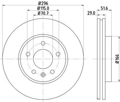 Фото автозапчастини диск гальмівний пер..Chevrolet Captiva (296*29) / Opel Antara 06- HELLA BEHR 8DD 355 114-401