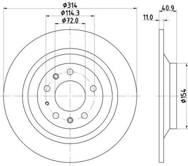 Фото автозапчастини hella mazda диск торм. задн.mazda 6 2.3 HELLA BEHR 8DD 355 114-501