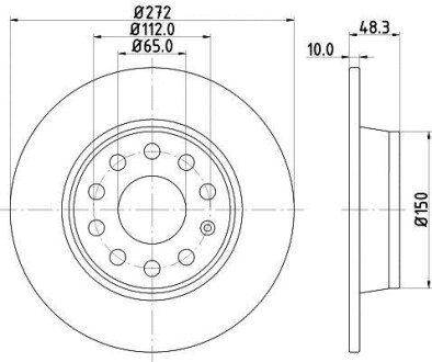 Фото автозапчасти диск гальмівний зад. (271.8x48,3) Audi A3 09-/Seat Leon 05- HELLA BEHR 8DD 355 116-971