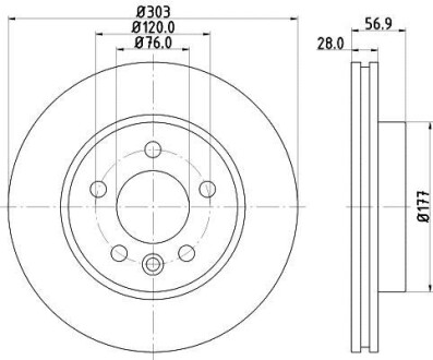 Фото автозапчасти диск тормозной передний Volkswagen Amarok 2010- HELLA BEHR 8DD 355 117-151