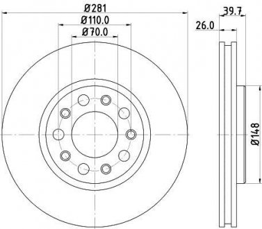 Гальмівний диск пер Лів/Прав Alfa Romeo Giulietta Fiat 500X Jeep Renegade 1.0-2.0D 04.10- HELLA BEHR 8DD 355 117-231 (фото 1)
