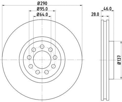 Фото автозапчасти тормозной диск HELLA BEHR 8DD 355 117-461