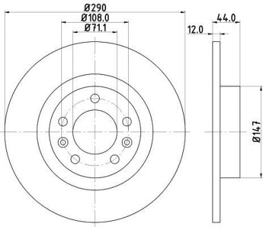 Фото автозапчасти диск гальмівний 55380PRO HELLA BEHR 8DD355117991