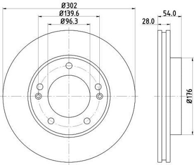 Фото автозапчасти диск гальмівний 54473PRO HELLA BEHR 8DD355118081