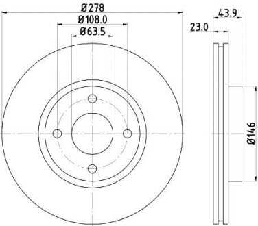 Фото автозапчастини диск гальмівний 55524PRO HELLA BEHR 8DD355118181