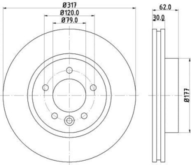 Фото автозапчастини диск гальмівний 54345PRO HELLA BEHR 8DD355118641