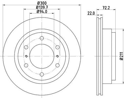 Фото автозапчастини диск гальмівний 54351PRO HELLA BEHR 8DD355118651