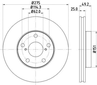 Фото автозапчастини диск гальмівний 54397PRO HELLA BEHR 8DD355118691