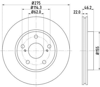 Фото автозапчасти диск гальмівний 54638PRO HELLA BEHR 8DD355118961