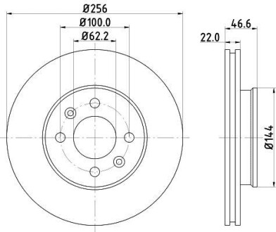 Фото автозапчасти диск гальмівний 54647PRO HELLA BEHR 8DD355119011