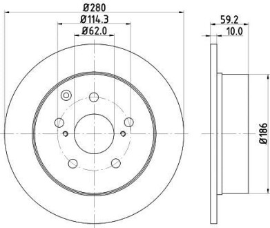 Фото автозапчастини диск гальмівний 54681PRO HELLA BEHR 8DD355119121