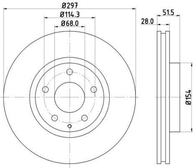 Фото автозапчасти диск гальмівний 55574PRO HELLA BEHR 8DD355119581 (фото 1)