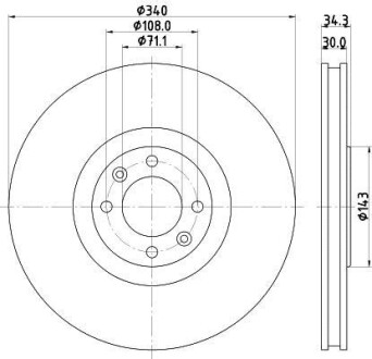 Фото автозапчасти диск гальмівний 55569PRO HELLA BEHR 8DD355119641