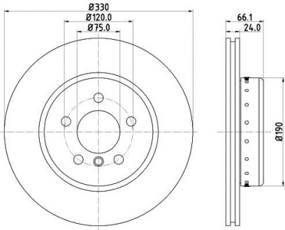 Фото автозапчасти диск гальмівний (High Carbon) передній BMW 5 E60-63 04- HELLA BEHR 8DD 355 120-661