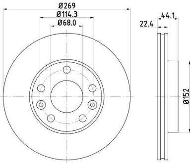 Фото автозапчастини гальмівний диск HELLA BEHR 8DD355122431