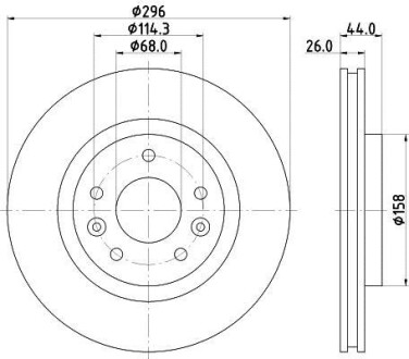 Фото автозапчасти диск гальмівний перед. (296mmx26mm) NISSAN QASHQAI II 1.2 DIG-T/1.2 TCe 130/1.5 dCi/1.5 dCi 110/1.6 dCi/1.6 dCi 130/1.6 dCi 130 4x4/1.6 dCi ALL MODE 4x4-i/1.6 DIG-T/2.0 ALL MODE 4x4-i HELLA BEHR 8DD 355 122-791