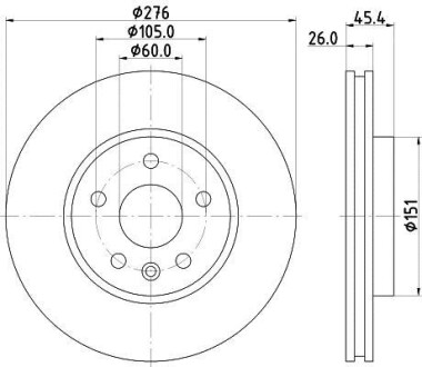 Фото автозапчасти (15") Диск гальмівний перед. Opel Astra K 1.0-1.6D 06.15- HELLA BEHR 8DD 355 122-841