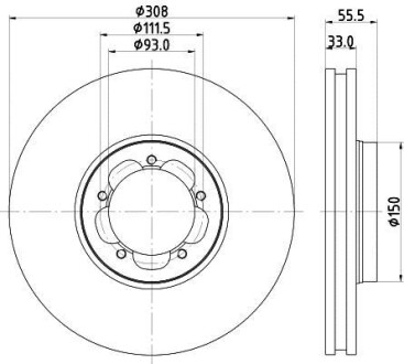 Фото автозапчастини диск гальмівний передній Ford Transit 2.0, 2.2 TDCi 13- HELLA BEHR 8DD 355 123-131