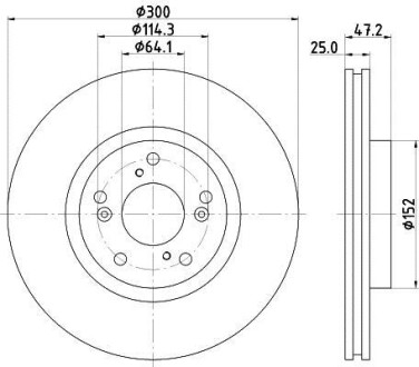 Фото автозапчасти hella honda диск тормозн.передн.civic vii,viii type-r 01-,cr-v ii 01- HELLA BEHR 8DD 355 125-101