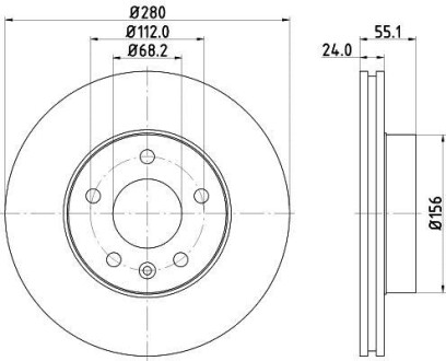 Фото автозапчастини гальмівний диск HELLA BEHR 8DD355127331