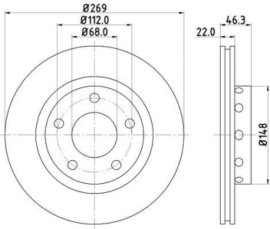 Фото автозапчасти гальмівний диск HELLA BEHR 8DD355127431