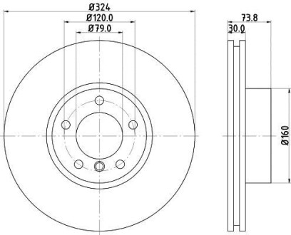 Фото автозапчасти диск гальмівний перед. Bmw 5(E39) 3.0-4.0 + Diesel 98-04 HELLA BEHR 8DD 355 127-621 (фото 1)