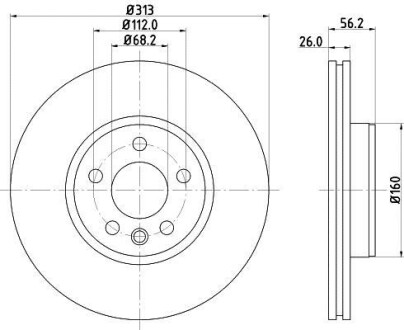 Фото автозапчасти гальмівний диск HELLA BEHR 8DD355127711