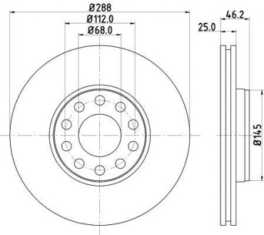 Фото автозапчасти гальмівний диск HELLA BEHR 8DD355128011