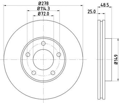 Фото автозапчастини диск гальмівний HELLA BEHR 8DD355128231 (фото 1)