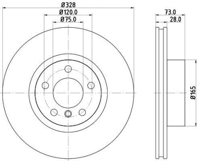 Фото автозапчасти диск гальмівний (High Carbon) передній BMW X3 (F25) 2.0i-3.0D 10- HELLA BEHR 8DD 355 129-631