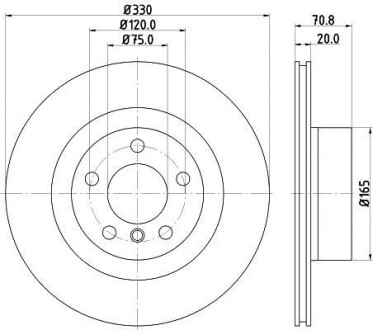 Фото автозапчасти диск гальмівний зад. BMW X3 (F25), X4 (F26) 2.0D-3.0 10- HELLA BEHR 8DD 355 129-811