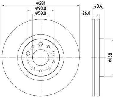 Фото автозапчастини hella pro fiat гальмівний диск передн. tipo 1.4, 1.6 HELLA BEHR 8DD 355 132-131