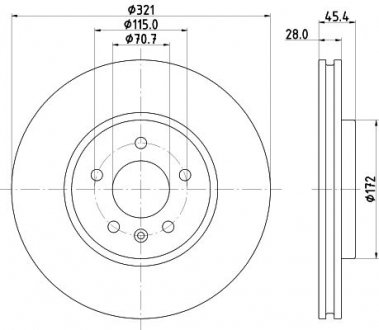 PRO HIGH CARBON OPEL диск гальмівний передній Insignia B HELLA BEHR 8DD 355 132-171 (фото 1)