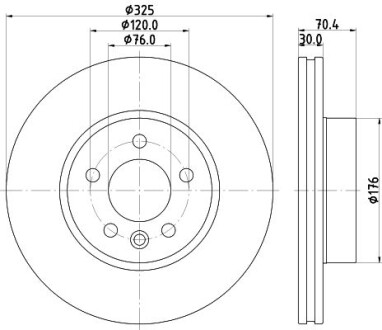 Фото автозапчасти tarcza ham. malow. HC prz. MAN VW HELLA BEHR 8DD355132211