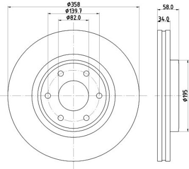 Фото автозапчасти hella pro nissan диск гальмівний передній patrol 5.6 10- HELLA BEHR 8DD 355 132-441