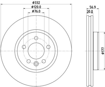 Фото автозапчастини hella pro high carbon vw диск гальмівний передн. amarok 2.0 11- HELLA BEHR 8DD 355 132-561