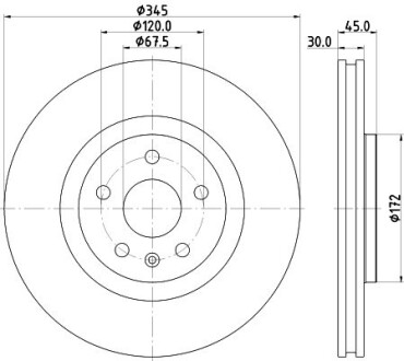 Фото автозапчасти hella pro high carbon opel гальмівний диск передн. insignia 17- HELLA BEHR 8DD 355 132-621