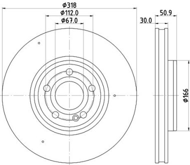 Фото автозапчасти hella pro high carbon db гальмівний диск w177, v177, w247, h247, x247 HELLA BEHR 8DD 355 133-051