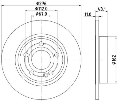 Фото автозапчастини hella pro db гальмівний диск задн. w177 18- HELLA BEHR 8DD 355 133-061