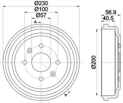 Фото автозапчасти тормозной барабан задний Spark/Aveo/Kalos/Kalos 03- HELLA BEHR 8DT355300-961