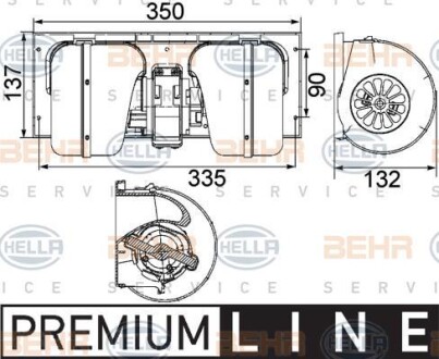 Фото автозапчасти моторчик печки компл. DAF 65-95, CF, XF HELLA BEHR 8EW 351 024-491