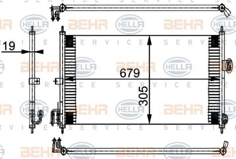 Фото автозапчасти радиатор кондиционера NISSAN ALMERA II 1.5/1.8/2.2D 01.00-11.06 HELLA BEHR 8FC351 038-581